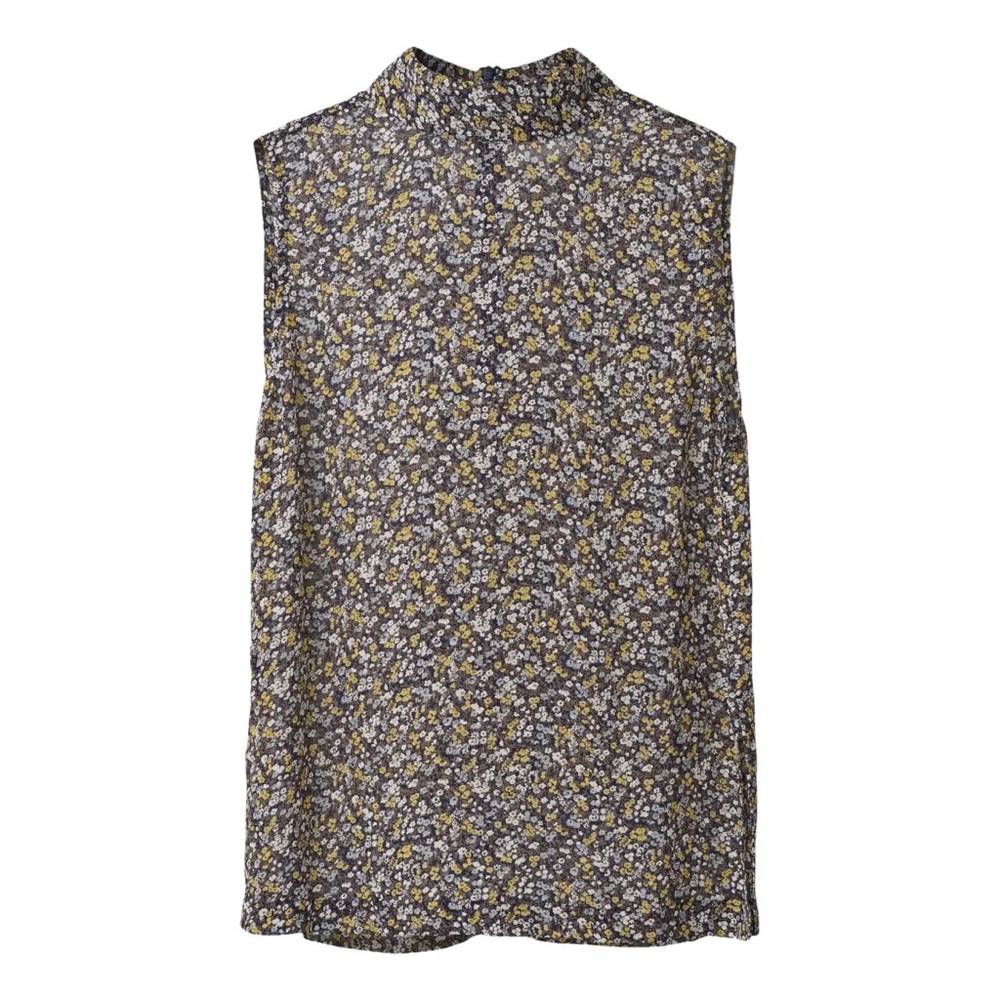 Ganni Multicolor Floral Sleeveless Blouse
